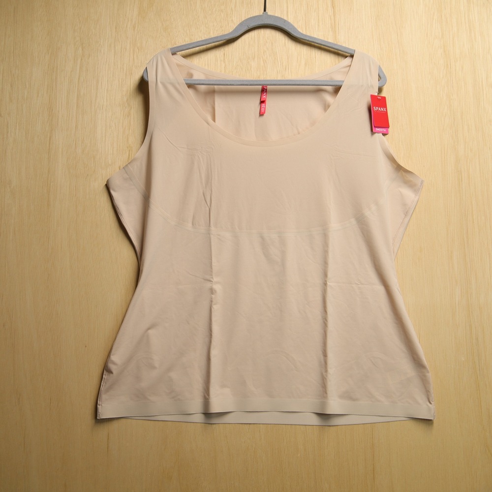 Spanx Thinstincts Tank Beige Shapewear Scoop Neck Sleeveless Top A288810 3X